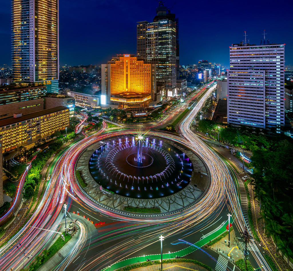 Selamat Datang Monument, one of the historic landmarks of Jakarta, Indonesia.